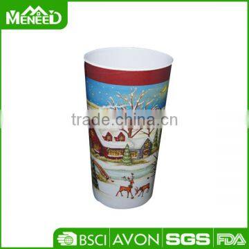 Cold Winter Snowman With Scarf Melamine Blue Decorated Christmas Cup photo-2