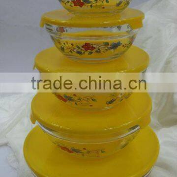 GH049 5pcs Glass Bowl Set With Deco photo-4