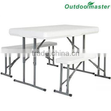 Garden Steel Folding Plastic Portable Picnic Table with Bench