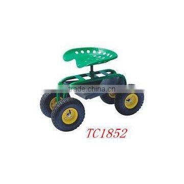Four-wheel Garden Tool Cart Rolling Garden Seat Cart TC1852,garden Seat Tool