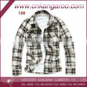 2011 new winter influx of men Korean men's fashion shirt cotton flannel plaid shirt