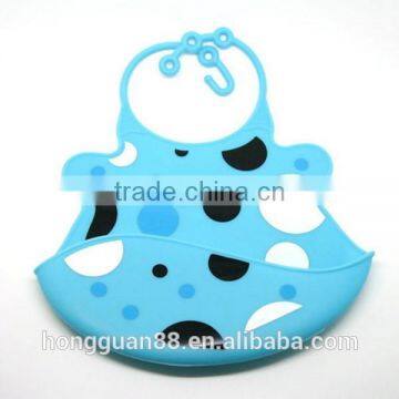 Non-toxic feeding food grate color flexible silicone baby bib
