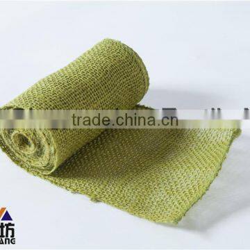 5''*5Y green color burlap ribbon packed in rolls