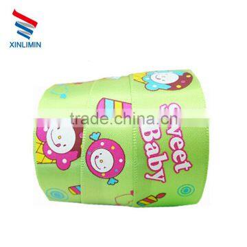 China printed cartoon character red wired polyester satin ribbon