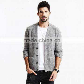 Custom 100% cotton long thick knitted sweater men cardigan sweater