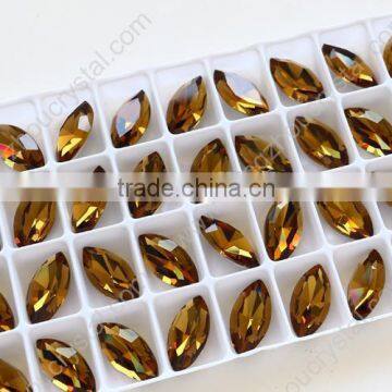 Top Quality Amber Crystal k9 Material Horse Eye Cut Point Back Loose Rhinestone Beads Fashion Accessories Factory Wholesale photo-3
