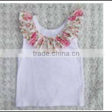 2016 China Product and Wholesale Plain no Sleeve Tank Top With Satin Ruffle for 0month to 10 Years Kids photo-4