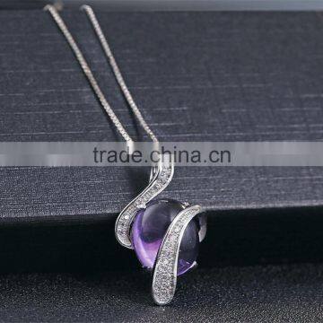 925 Silver Necklace Jewelry for Women Crystal Pendant photo-2