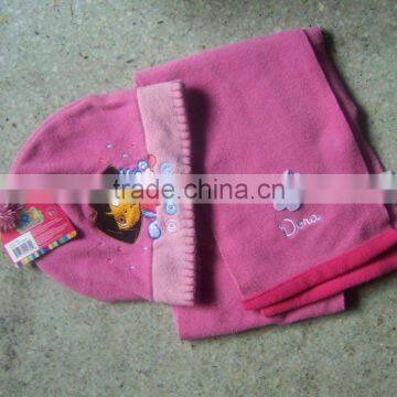 Child Print Polar Fleece Hat Glove 2pcs Set Promotion photo-2