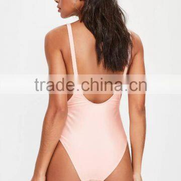 2017 Women Swimwear One Piece Sexy Low Side Sexy Swimsuit Spandex/Polyester Material Swimwear&Beachwear Letters Print photo-5