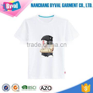 Wholesale 100% cotton printed white t-shirt for men