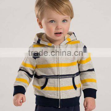 Customized Kids Zipper Classic Stripes Cotton Hoodies photo-2
