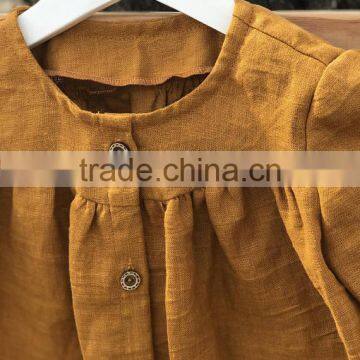 New Design Summer Kids Soft Clothes Baby Girl Soild Color Dresses Girls Linen Birthday Dresses photo-2