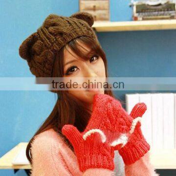Funny Animal Shaped Women's Hat Cat Ear Knitted Hat photo-2