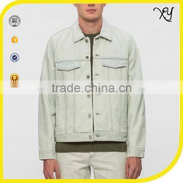 2017 wholesale high quality plain denim bomber jacket men