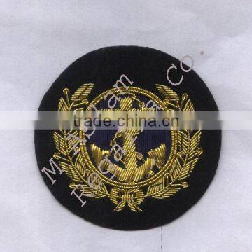 Anchor & Wreath Hand Embroidery Blazer Badge