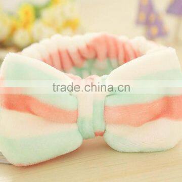 Hot Selling Candy Color Elastic Bow Velvet Elastic Shower Headbands photo-5
