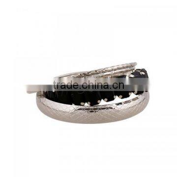 New Round shape Zinc Alloy Multi Bangle Sets Iron and Acrylic platinum color for woman on sale