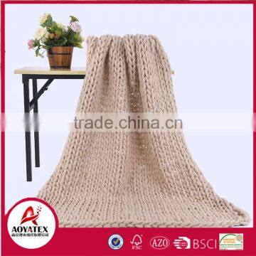 New product knitted blanket cheap chunky knit blanket