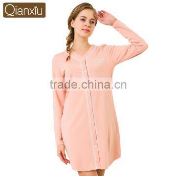 Qianxiu Hot Selling Ladies Long Sexy Sleep Shirts