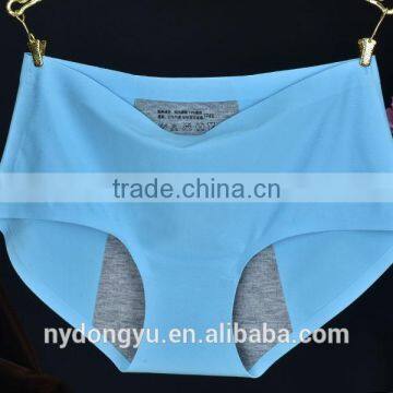 blue pink ice silk period brief panties /zhangje 10 color cosy seamless period panties underwear / top quality panties