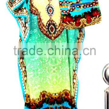 New fancy digitally printed Kaftan beachwear with matching purse handbag tunic tops printed kurtis embellished coverups dresses