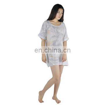 High Quality Cheapest Plain Short Sleeve Sexy See-through Chiffon Lady Top