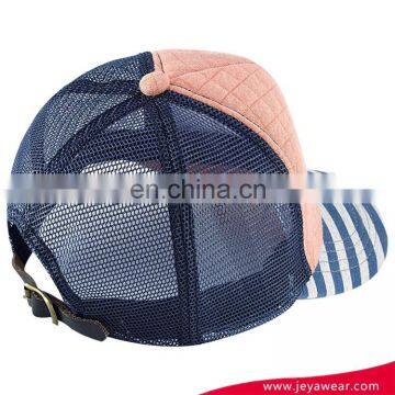 2017New Fresh Custom High Quality Spandex Mesh Trucker Cap Hat Snapback Cap With Washed Broken Brim