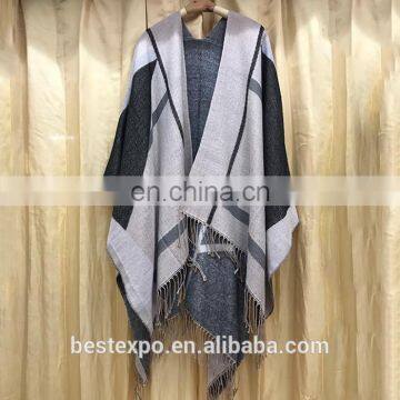 Chinese Wholesale Suppliers Ladies Cashmere Wraps Fringe Blanket Geometry Pattern Kashmir Winter Shawls photo-2