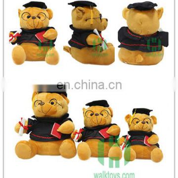 Customized size Stuffed Plush Teddy bear Animal Graduation Bear Doll with glass cap clothing diploama For Ceremony Gift Toy