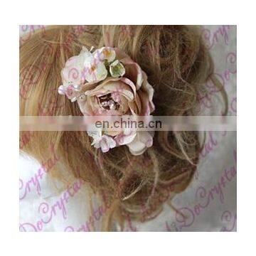 Aidocrystal Light Pink Flower Crown Boho Hair Wreath Bridal Hair Flowers Accessories photo-4