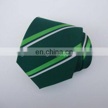 100% Polyester Tie With Green Stripe