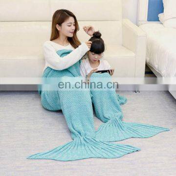 Cheap high quality family sleep bag children with adult mermaid tail blanket