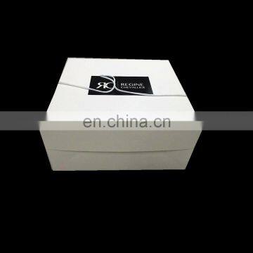 Rigid flat pack white paper packaging box printing for hat