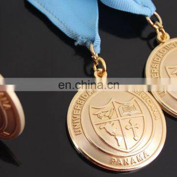 Custom gold round medal