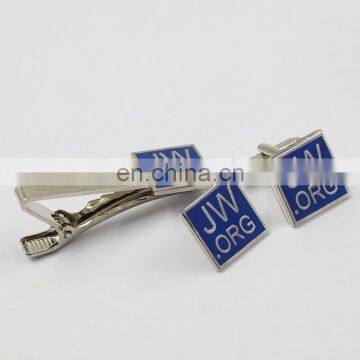 JW.ORG silver blue lapel pin, cufflink and tie clip set