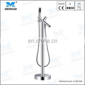 Contemporary style Bathroom freestand bathtub taps with handshower Floor Mounted Bathtub Faucet freestanding floor bath faucet