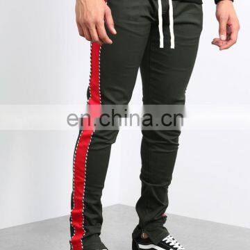 DiZNEW 2019 USA Skinny Design Black and Red Polyester Striped Track Pants photo-4