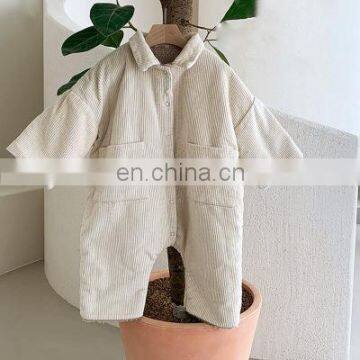 Ins Winter Korean Children's Clothing New Boys and Girls Han Fan Fashion Hong Kong-style Corduroy Thickened One-piece Long