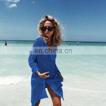 Saida De Praia Summer Beach Wear Dress Tunic Pareos For Women 2019 Skirt Knitting Hollow Bandage Longa Kaftan Beach Cover Up photo-4