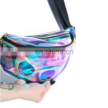 Waterproof Laser PVC Half Transparent Fashion Clear Waist Bag Bum Pouch for beach