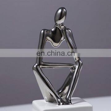 Modern Nordic Interior Decoration Accessories Thinker Ceramic Abstract Figure Ornament photo-2