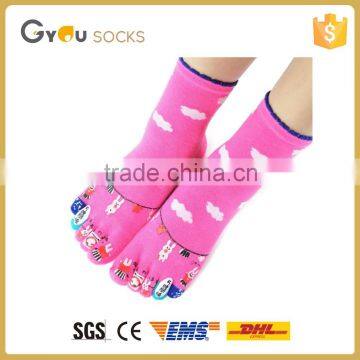 5 toe jacquard cotton socks