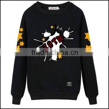 Fashionable reglan sleeve sweatshirt with pringting