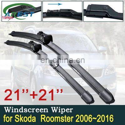 for Skoda Roomster 2006~2016 Car Wiper Blades Front Windscreen Windshield Wipers Car Accessories 2007 2008 2010 2011 2012 2013