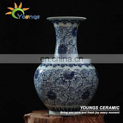 Retail Antique Qing Chinese Tall 55cm HANDPAINTED Blue And White Porcelain Vases