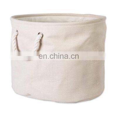 high quality cream color non-woven fabric magazine pet toys laundry basket gift baskets with fabric liner