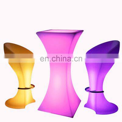 portable wireless rechargeable outdoor led light bar cocktail tables and chairs night club led furniture bar tables and chairs