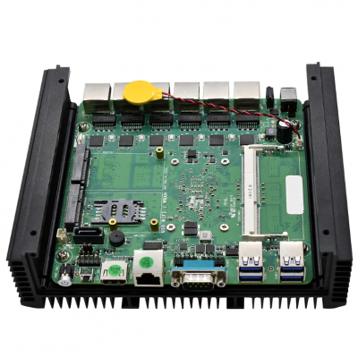 Fanless 6 RJ45 Lan Intel Celeron N5105 i3 i5 i7 12V 5A Power Mini Pc photo-4