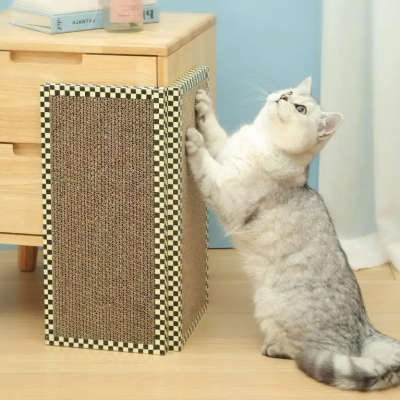 Meow Love Cat Wall Corner Scratcher Cat Scratch Pad Cat Scratcher Cardboard Vertical Scratch Board photo-3